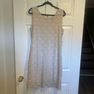 Tribal Bohemian Ivory Eyelash Fringe Dress Size Large